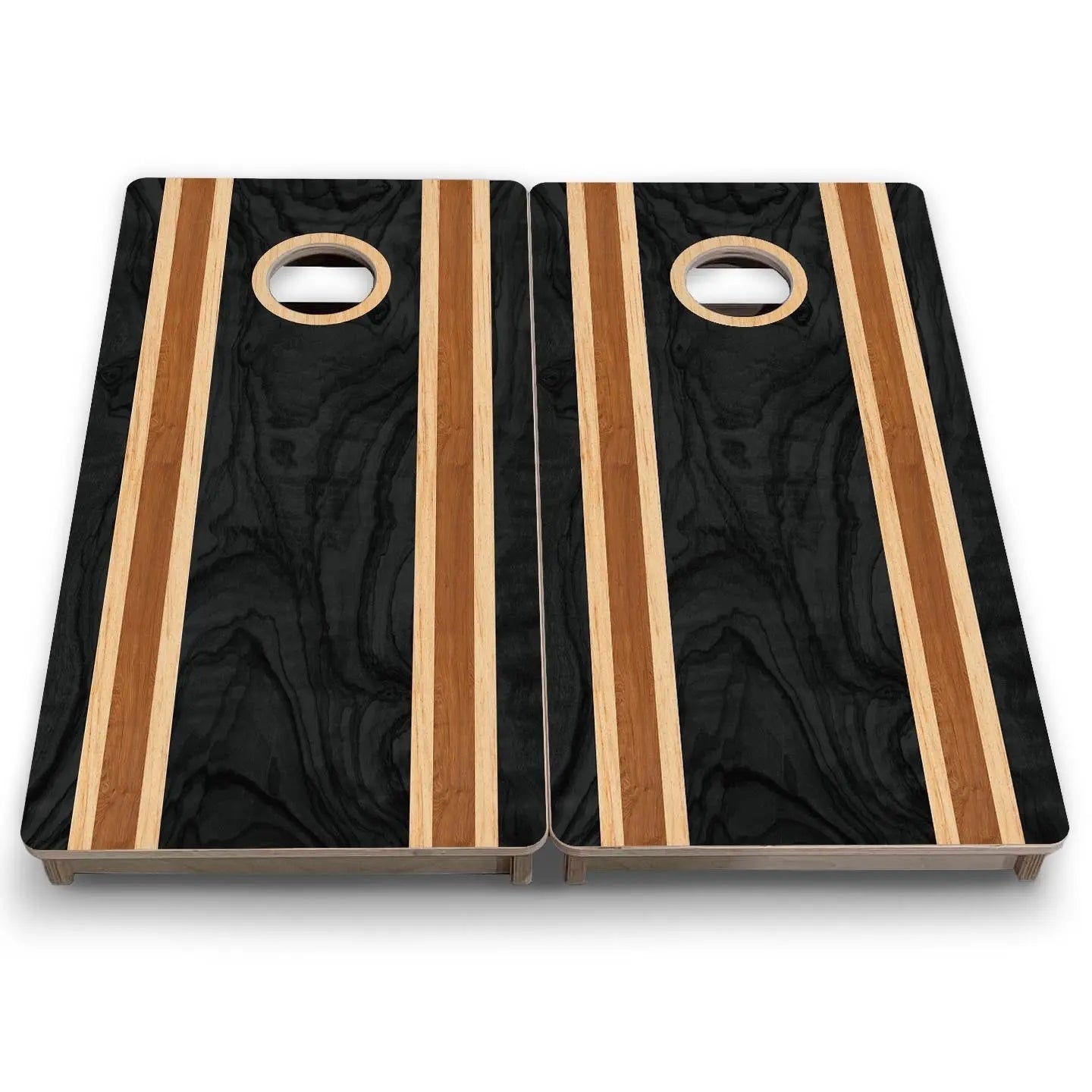 Dark Wood Stripe - Mini or Vacation Size Cornhole Boards