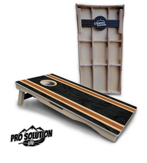 Dark Wood Stripes Cornhole Boards - Pro Solution Lite Series Cornhole Solutions