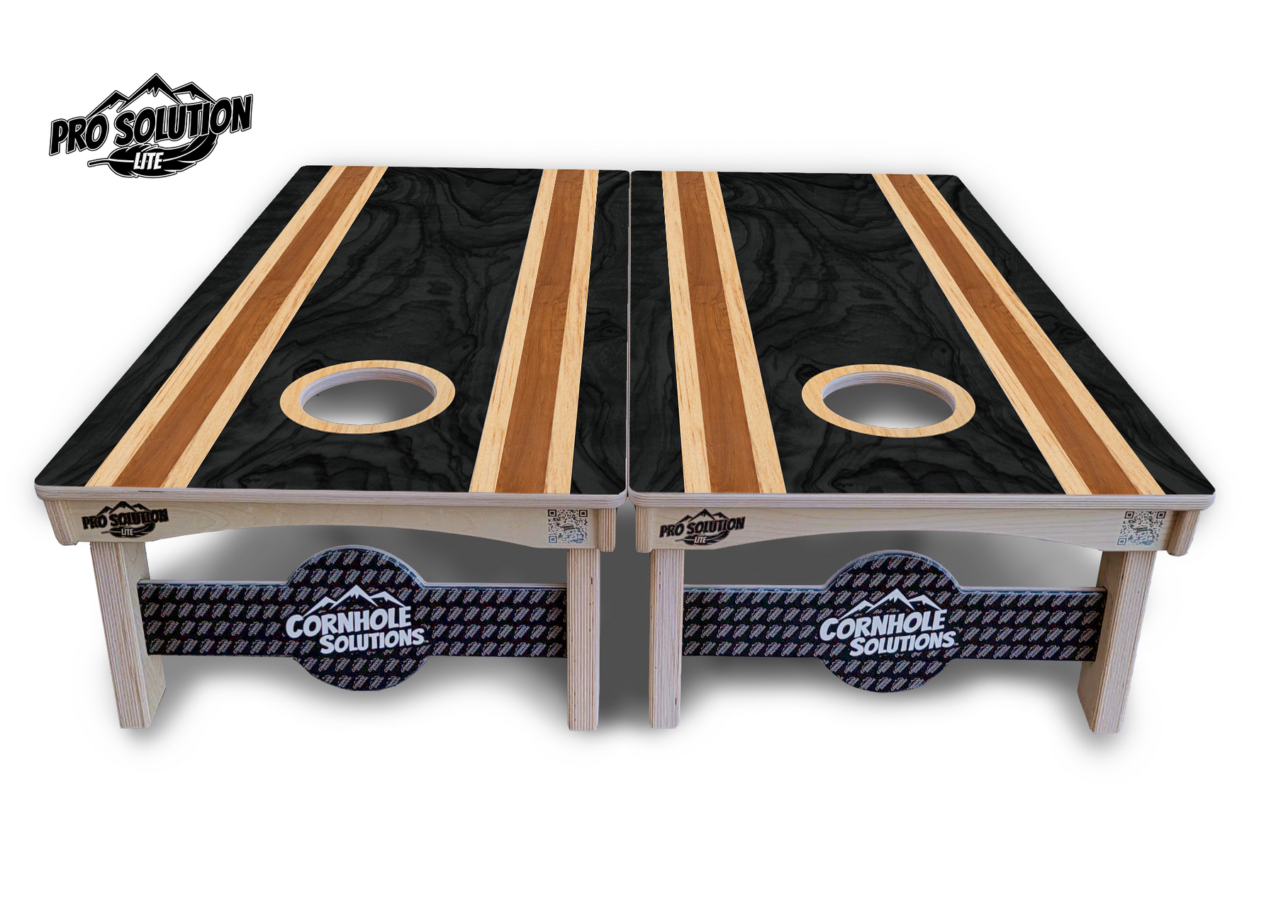 Dark Wood Stripes Cornhole Boards - Pro Solution Lite Series Cornhole Solutions
