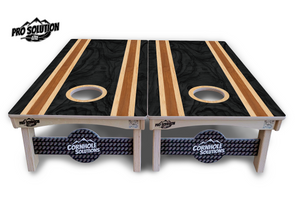 Dark Wood Stripes Cornhole Boards - Pro Solution Lite Series Cornhole Solutions