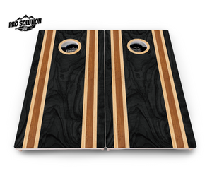 Dark Wood Stripes Cornhole Boards - Pro Solution Lite Series Cornhole Solutions