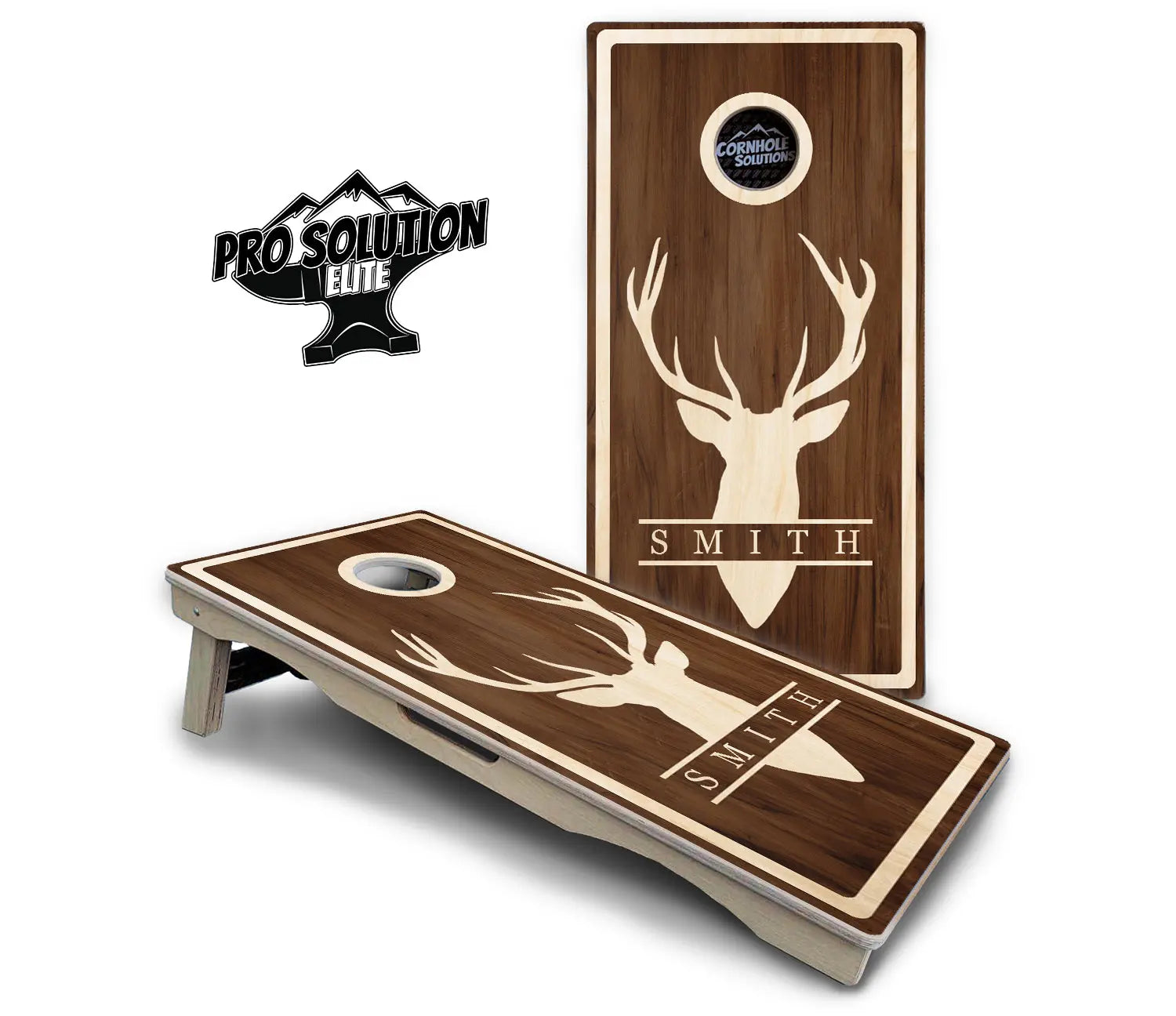 Deer Head Name Cornhole Boards - Pro Solution Elite Series Cornhole Solutions
