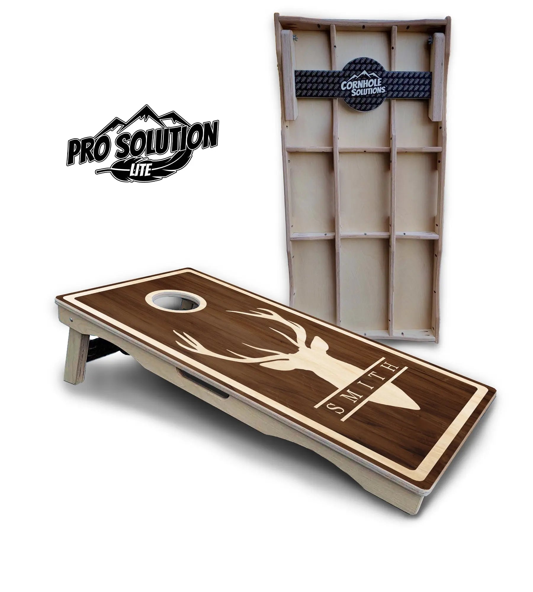 Deer Head Name Cornhole Boards - Pro Solution Lite Series Cornhole Solutions