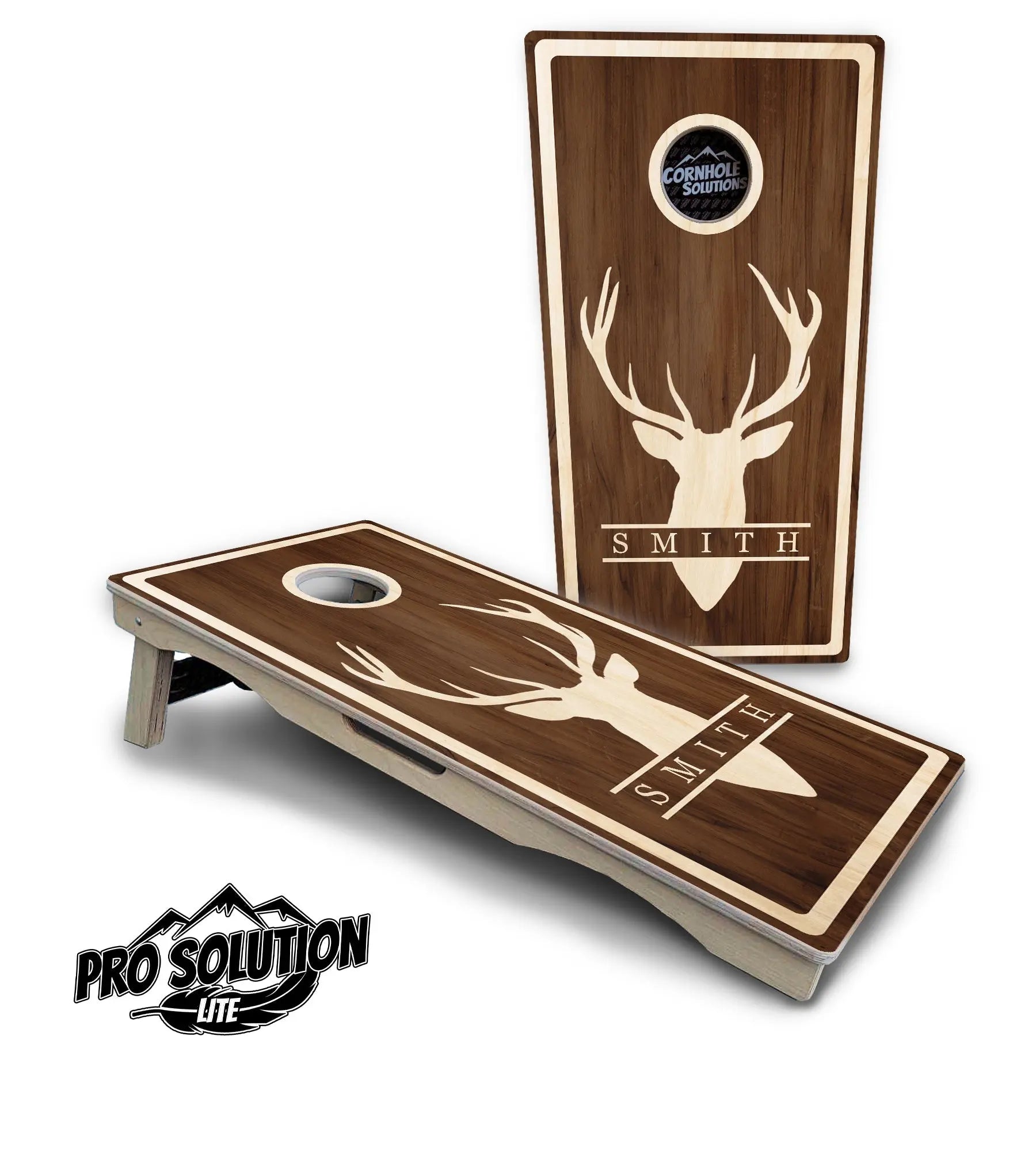 Deer Head Name Cornhole Boards - Pro Solution Lite Series Cornhole Solutions