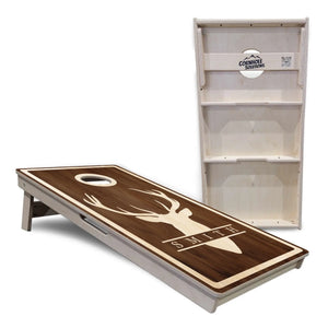 Deer Head Name Cornhole Boards - Professional Tournament Series - Personalized Cornhole Solutions