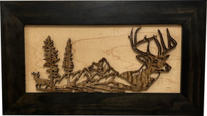 Decorative Secure Gun Cabinet with Deer Scene - Wall-Mounted Gun Safe To Securely Store Your Personal Protection