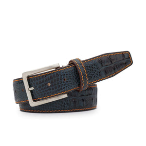 Denim Mock Croc Leather Belt