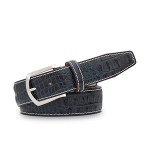 Denim Mock Croc Leather Belt