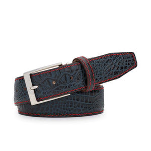 Denim Mock Croc Leather Belt
