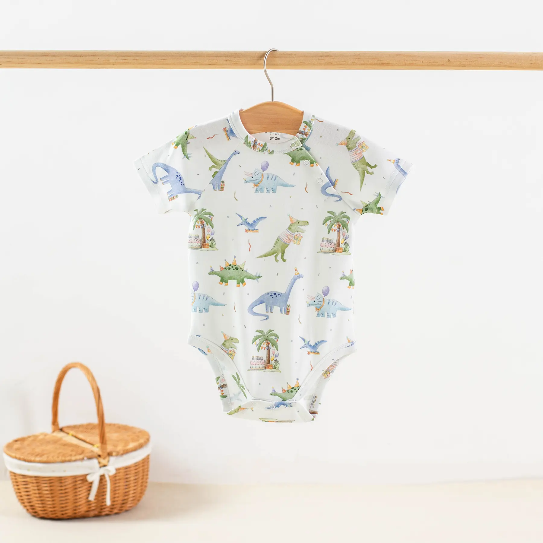 Dino-mite Birthday Organic Cotton Baby Onesie Nola Tawk
