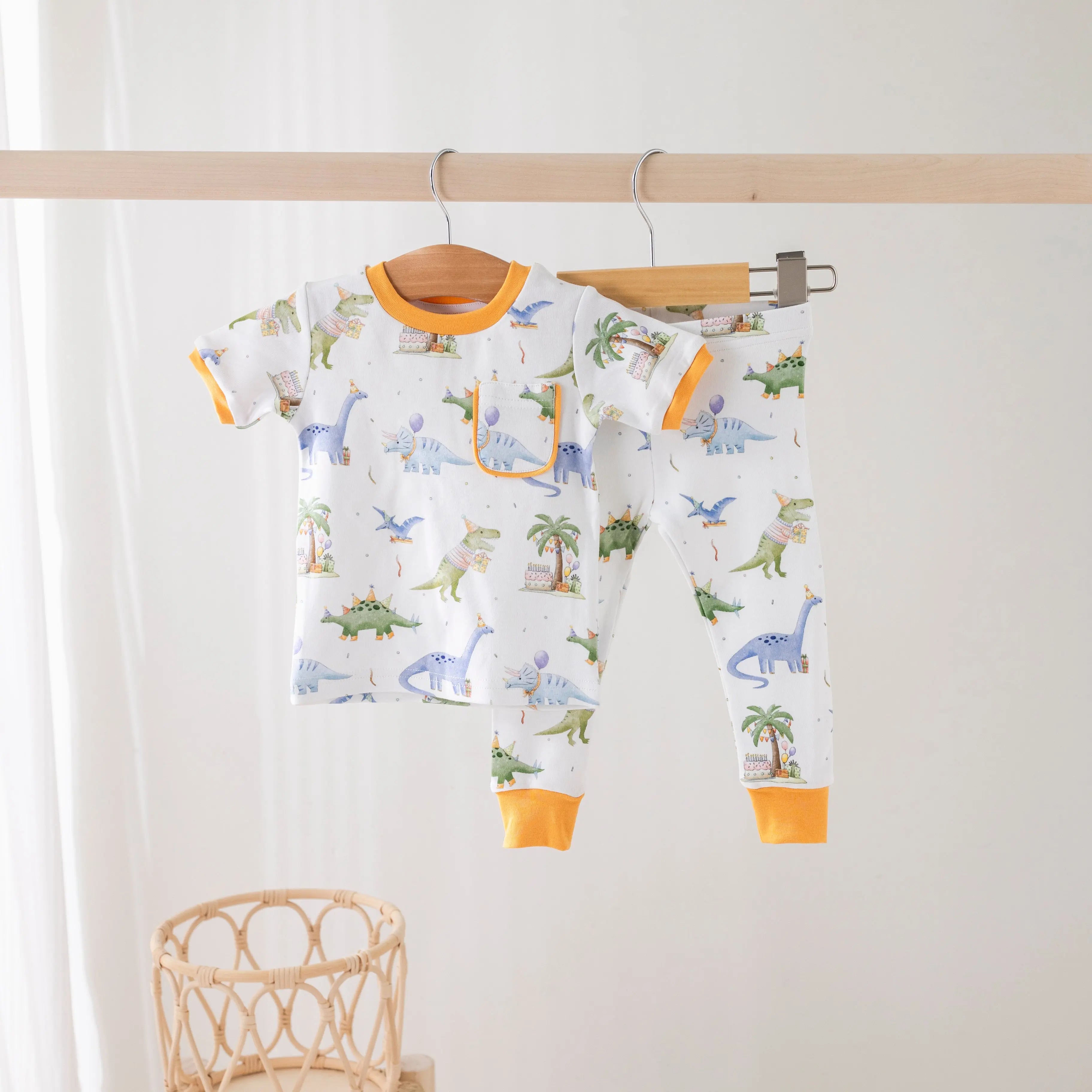 Dino-mite Birthday Organic Cotton Pajamas by Nola Tawk, Southern food gift main product photo
