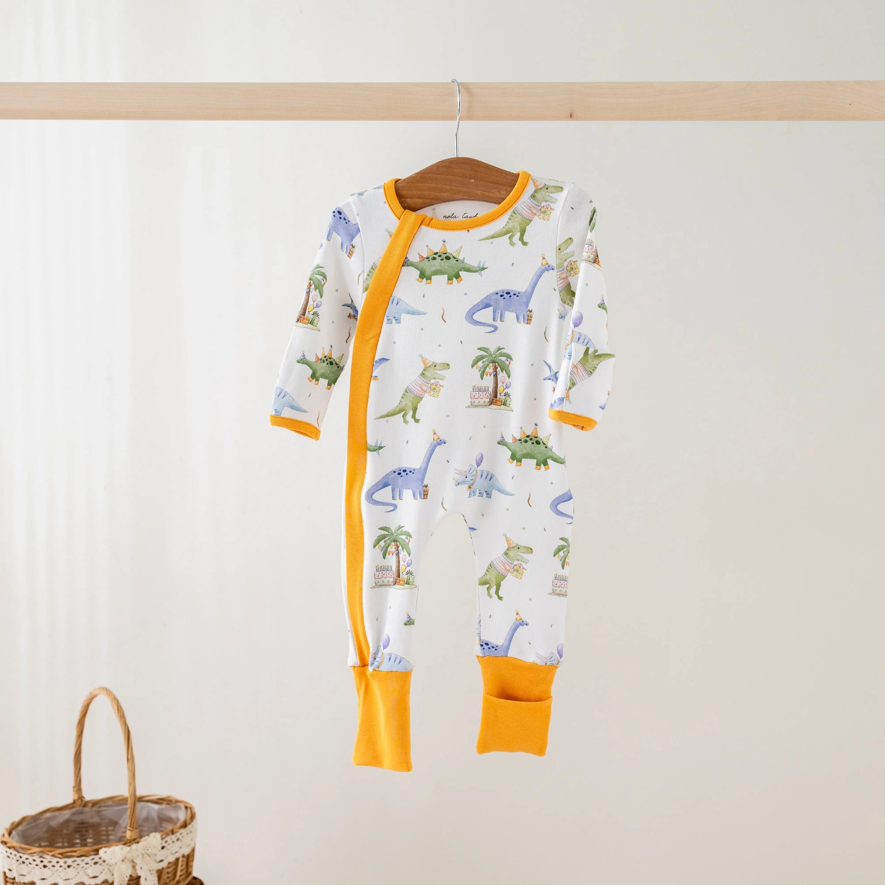 Dino-mite Birthday Organic Cotton Pajamas by Nola Tawk, Southern food gift detail photo 2