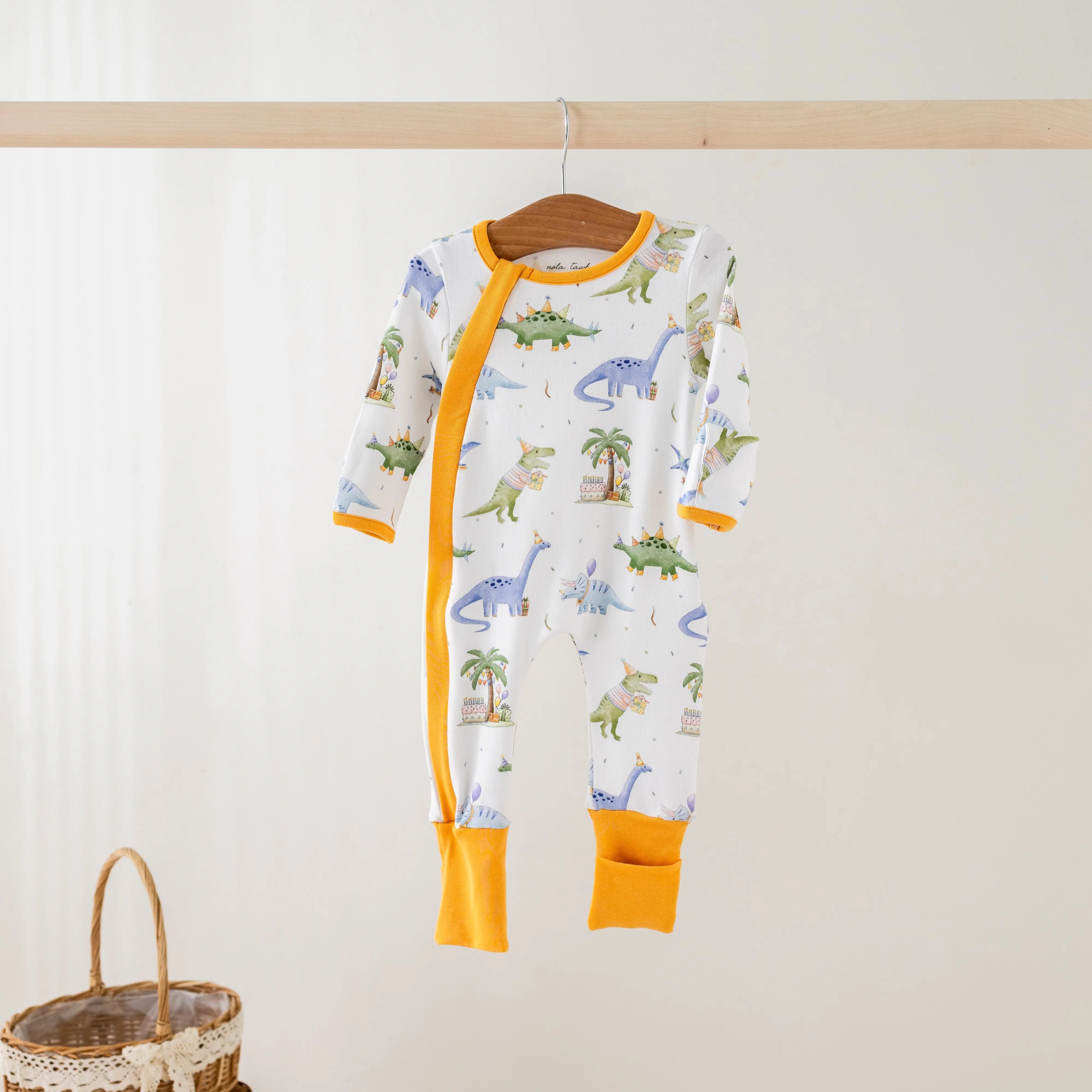 Dino-mite Birthday Organic Cotton Pajamas by Nola Tawk, Southern food gift detail photo 2