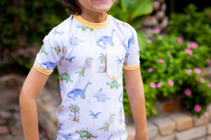 Dino-mite Birthday Organic Cotton Pajamas by Nola Tawk, Southern food gift detail photo 4