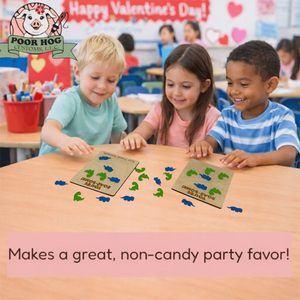 Dinosaur Tic Tac Toe Valentine Game: Kids Non-Candy Party Favor with Acrylic Dinosaurs!