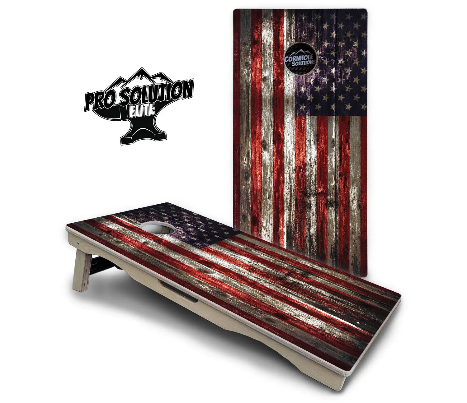 Distressed Flag Cornhole Boards - Pro Solution Elite Series by Cornhole Solutions, custom cornhole board detail photo 2