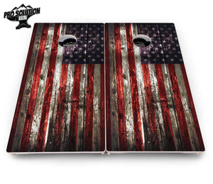 Distressed Flag Cornhole Boards - Pro Solution Elite Series by Cornhole Solutions, custom cornhole board detail photo 4