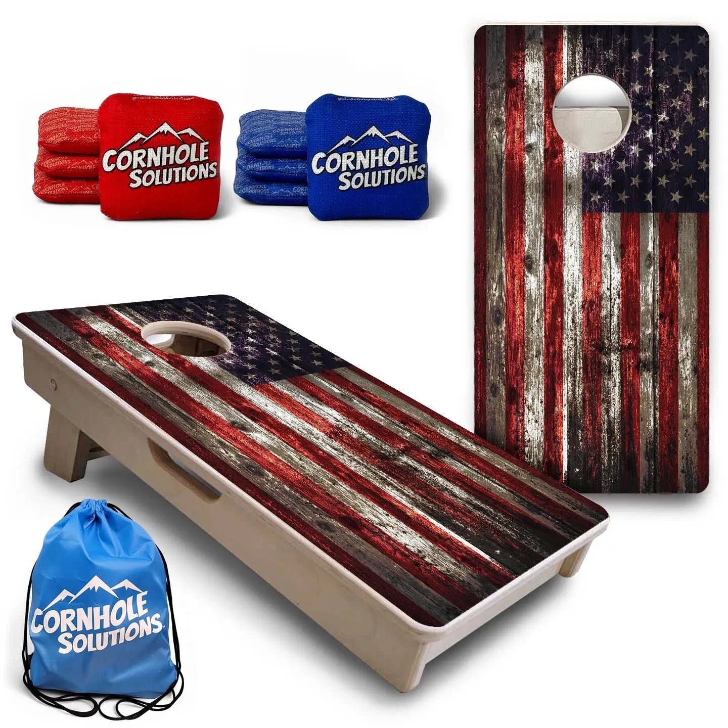 Distressed Flag - Mini or Vacation Size Cornhole Boards by Cornhole Solutions, custom cornhole board main product photo