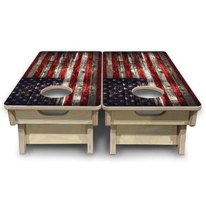 Distressed Flag - Mini or Vacation Size Cornhole Boards by Cornhole Solutions, custom cornhole board detail photo 4