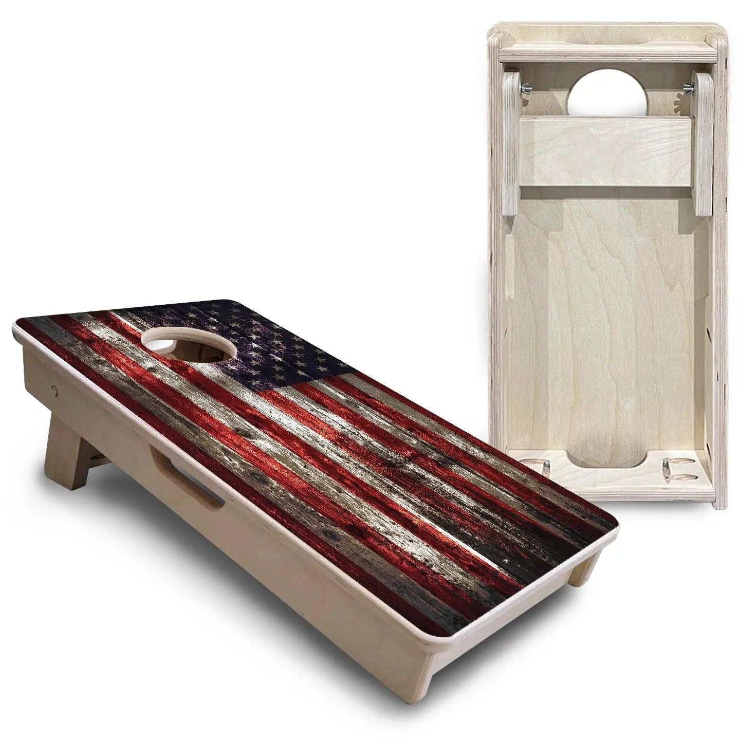 Distressed Flag - Mini or Vacation Size Cornhole Boards by Cornhole Solutions, custom cornhole board detail photo 5