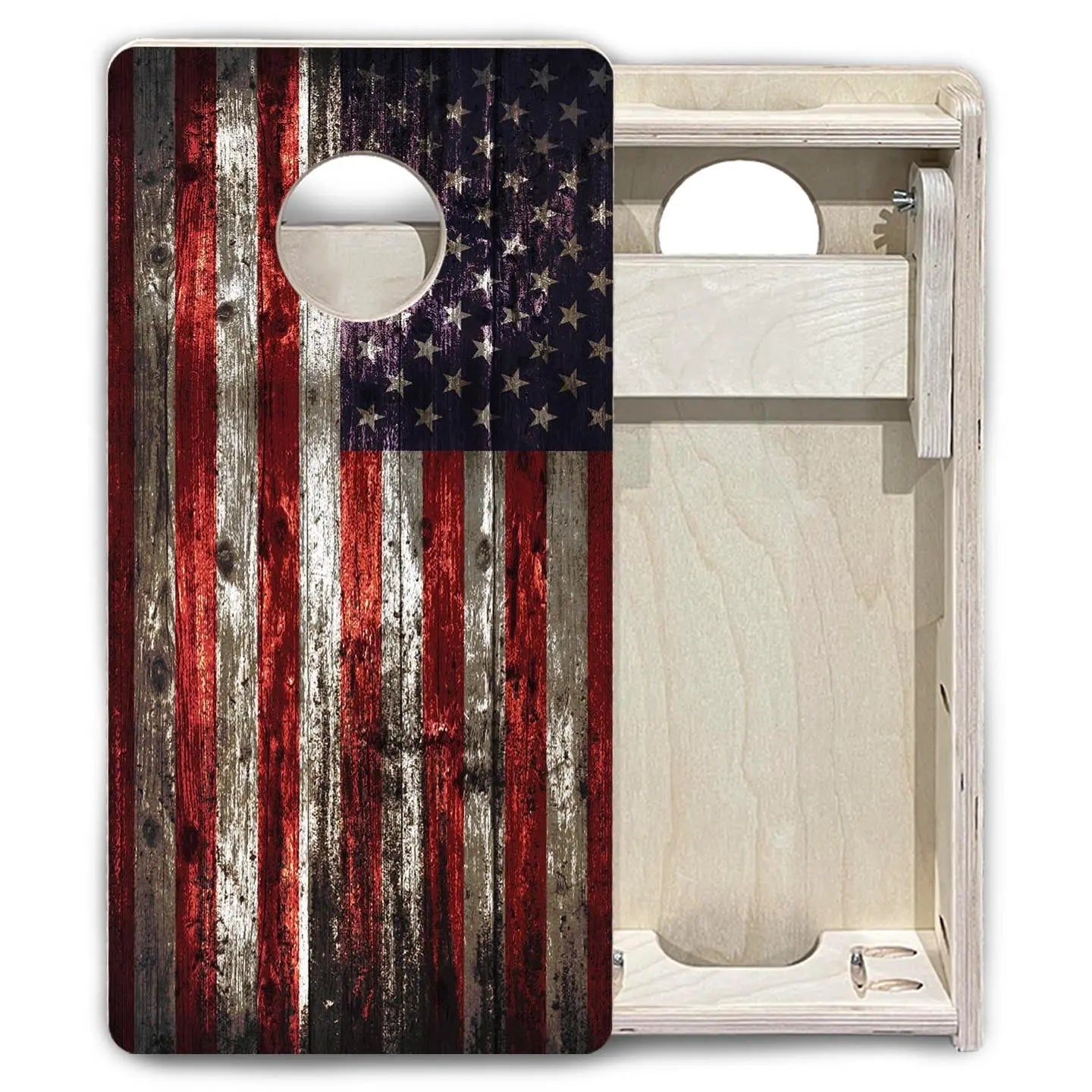 Distressed Flag - Mini or Vacation Size Cornhole Boards by Cornhole Solutions, custom cornhole board detail photo 6