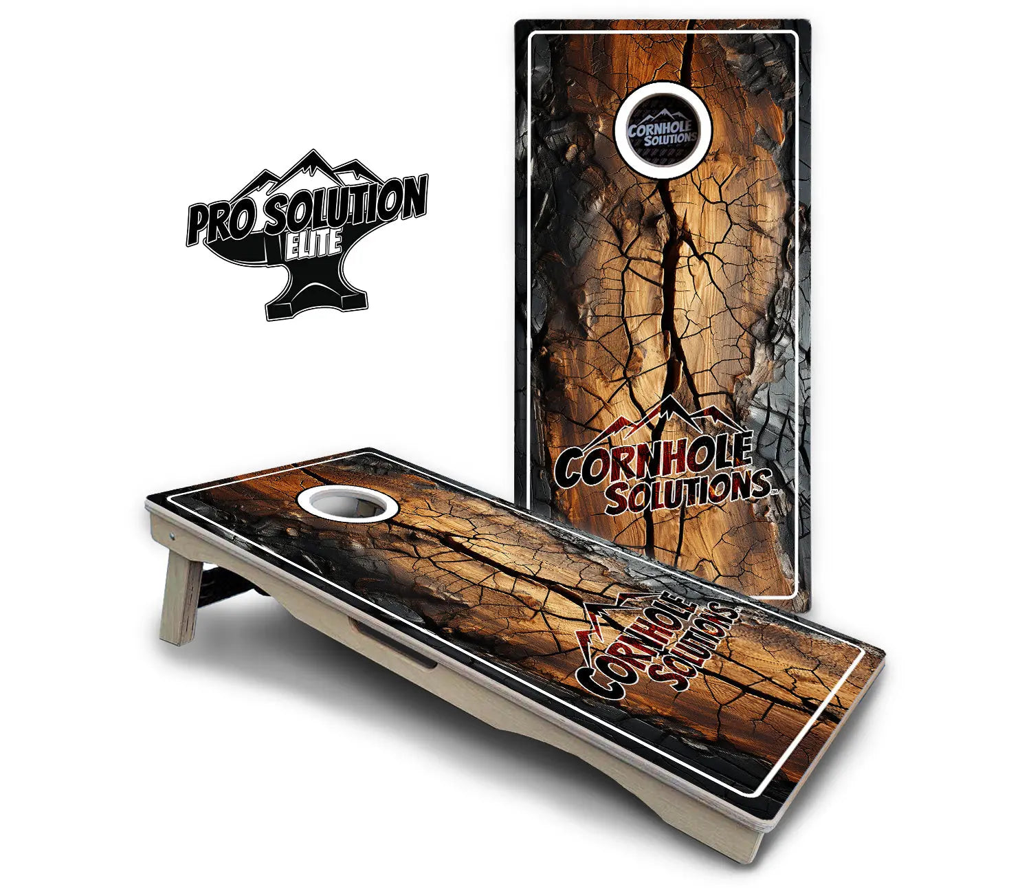 Distressed Live Edge Cornhole Boards - Pro Solution Elite Series Cornhole Solutions
