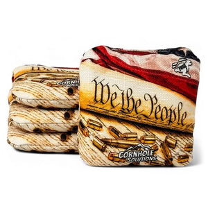 Distressed Stars/WTP - Pro Style REC Cornhole Bags – Regulation 6"x6" – Full Set of 8 by Cornhole Solutions, custom cornhole board detail photo 3