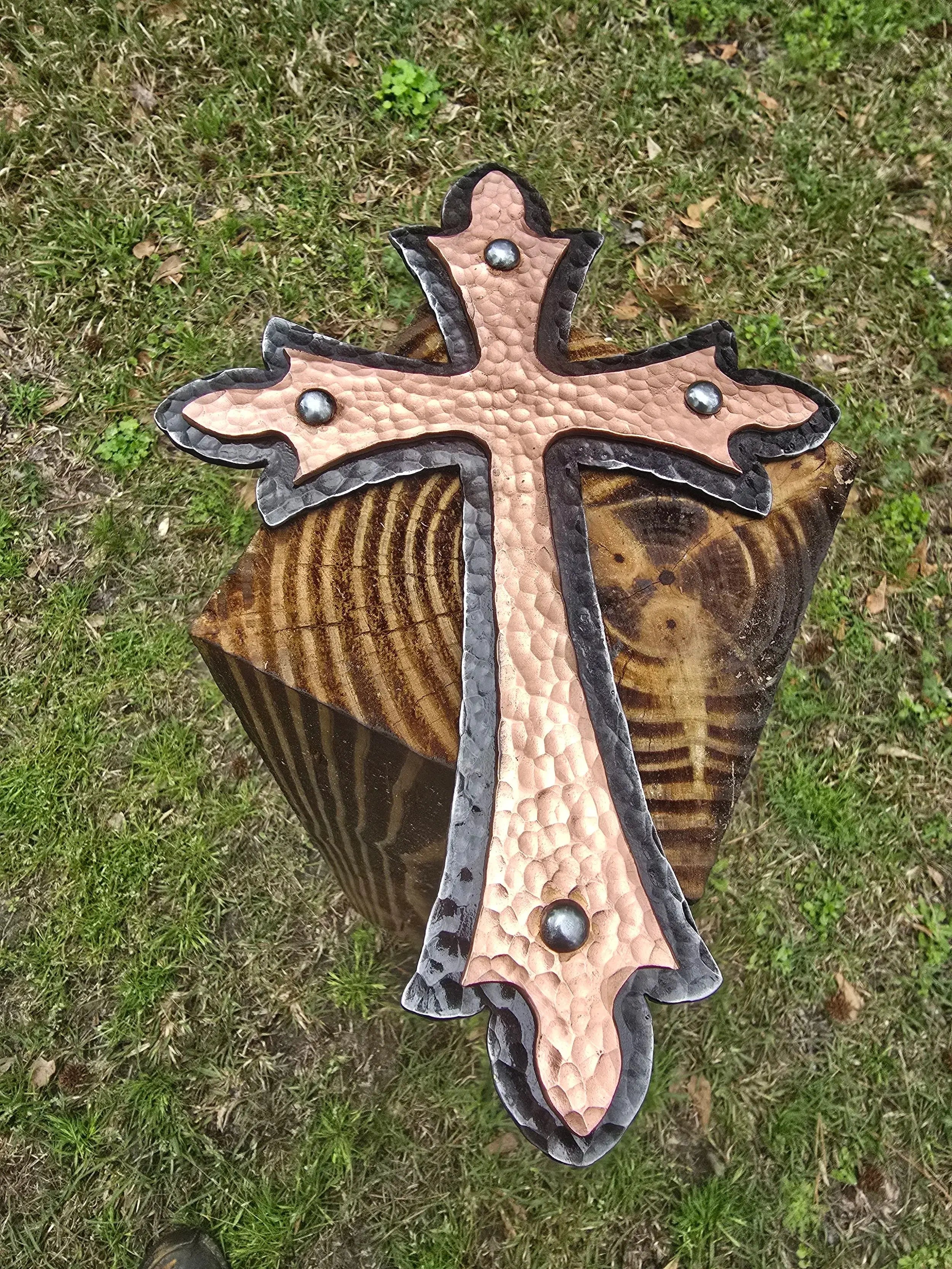 Double Layer Cross by Redbeard's Forge LLC, religious items detail photo 2