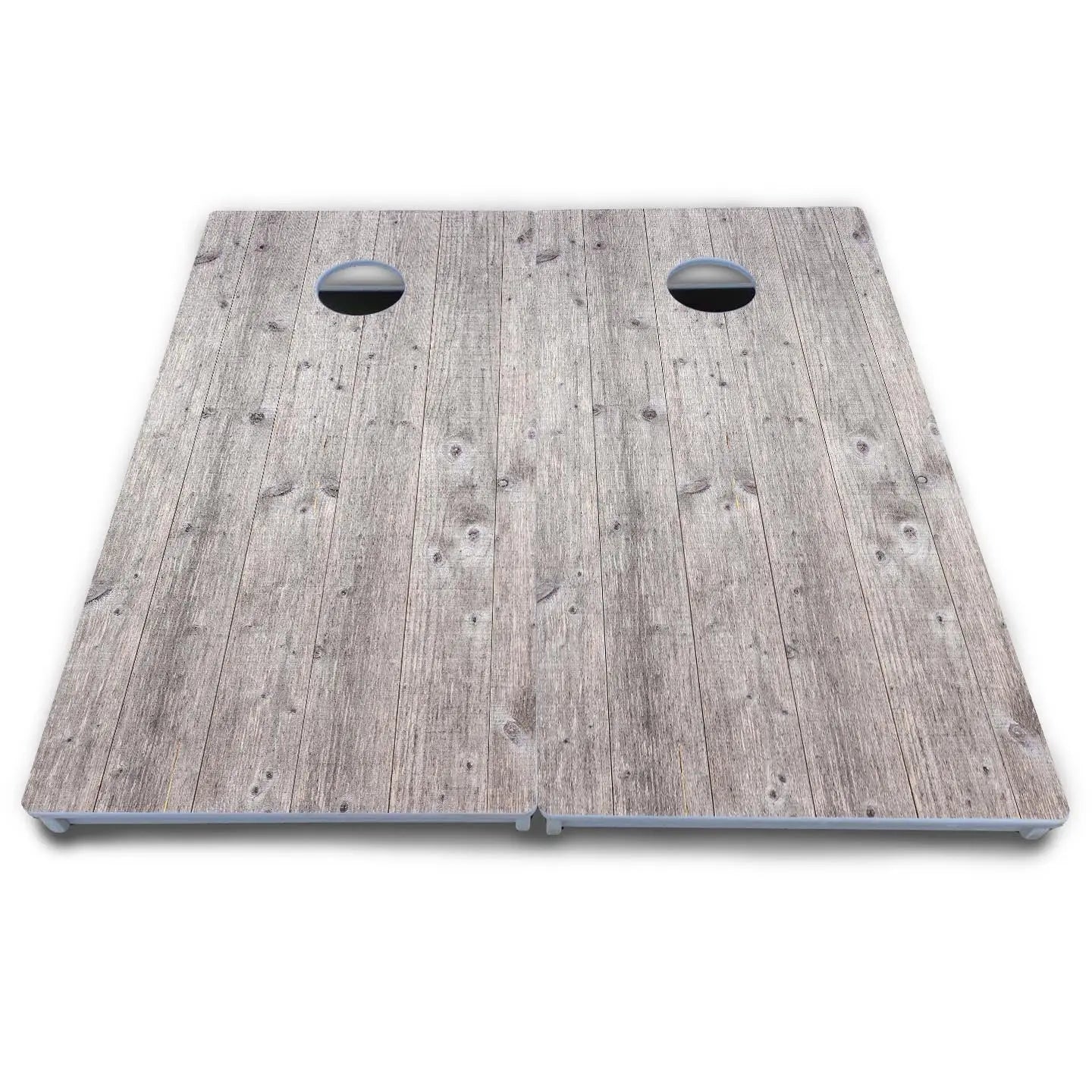 Driftwood Grey Stained Cornhole Boards - All Weather Series by Cornhole Solutions, custom cornhole board detail photo 5