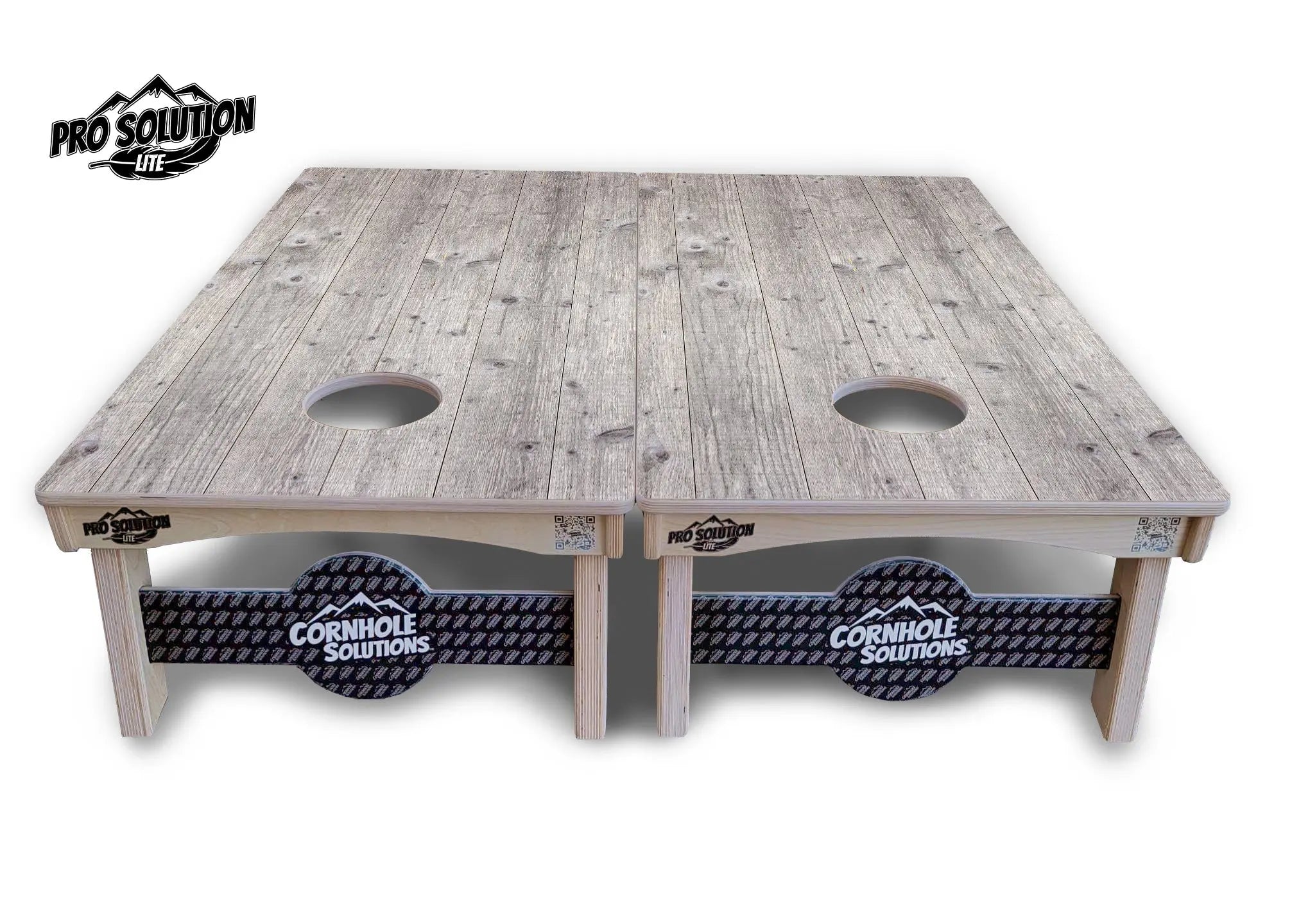 Driftwood Grey Stained Cornhole Boards - Pro Solution Lite Series by Cornhole Solutions, custom cornhole board detail photo 2