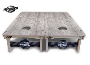 Driftwood Grey Stained Cornhole Boards - Pro Solution Lite Series Cornhole Solutions