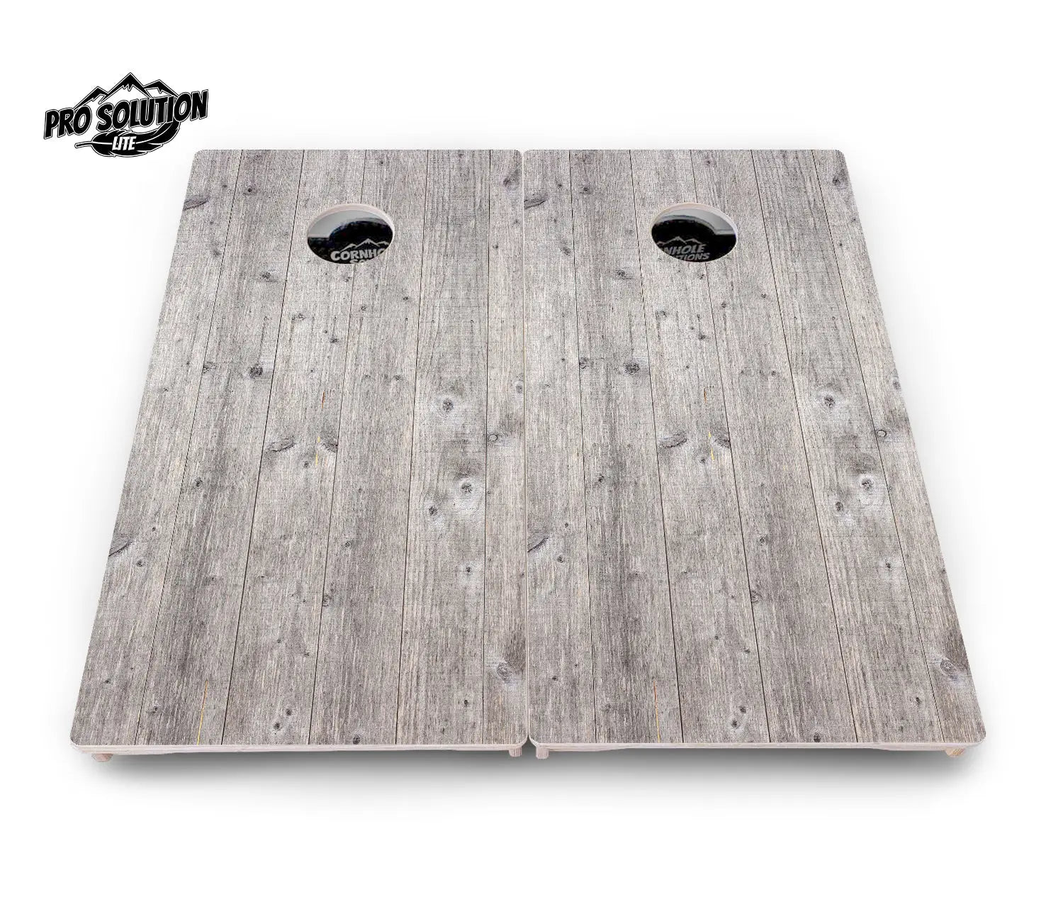 Driftwood Grey Stained Cornhole Boards - Pro Solution Lite Series Cornhole Solutions