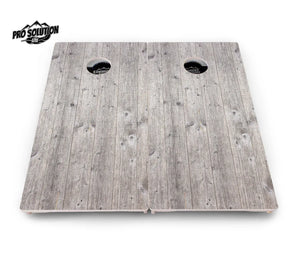 Driftwood Grey Stained Cornhole Boards - Pro Solution Lite Series Cornhole Solutions