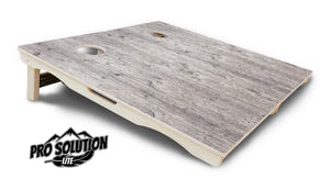 Driftwood Grey Stained Cornhole Boards - Pro Solution Lite Series Cornhole Solutions