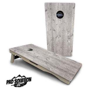 Driftwood Grey Stained Cornhole Boards - Pro Solution Lite Series Cornhole Solutions