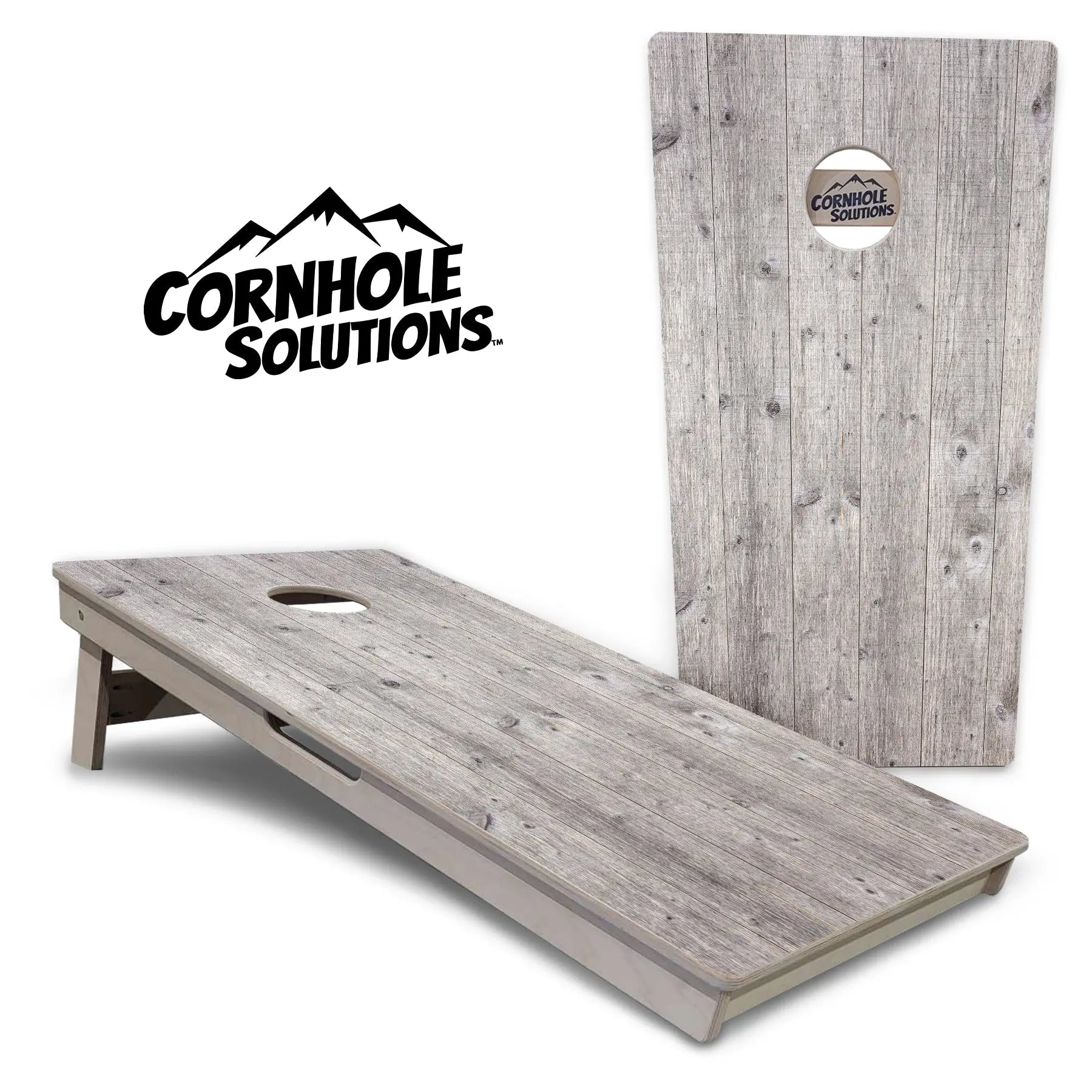Driftwood Grey-Stained Cornhole Boards - Professional Tournament Series Cornhole Solutions