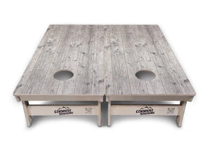 Driftwood Grey-Stained Cornhole Boards - Professional Tournament Series Cornhole Solutions