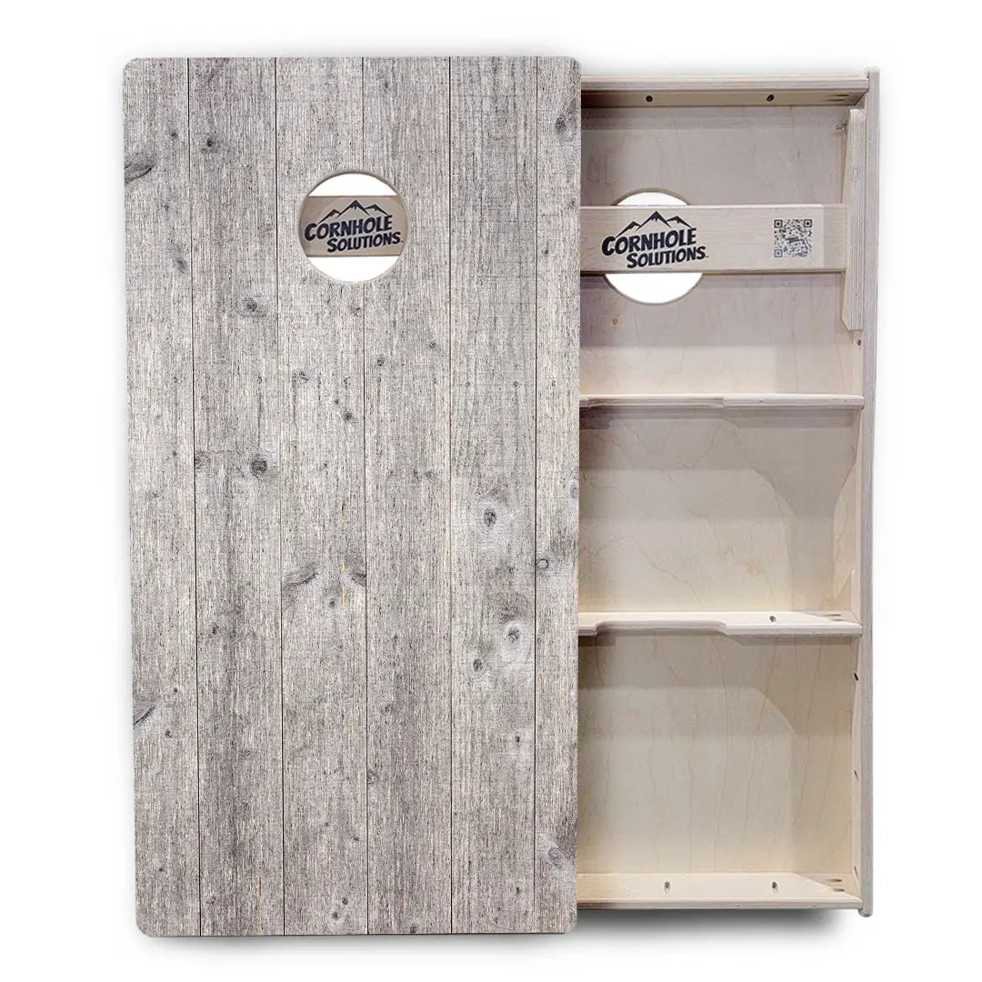 Driftwood Grey-Stained Cornhole Boards - Professional Tournament Series Cornhole Solutions