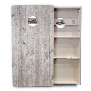 Driftwood Grey-Stained Cornhole Boards - Professional Tournament Series Cornhole Solutions