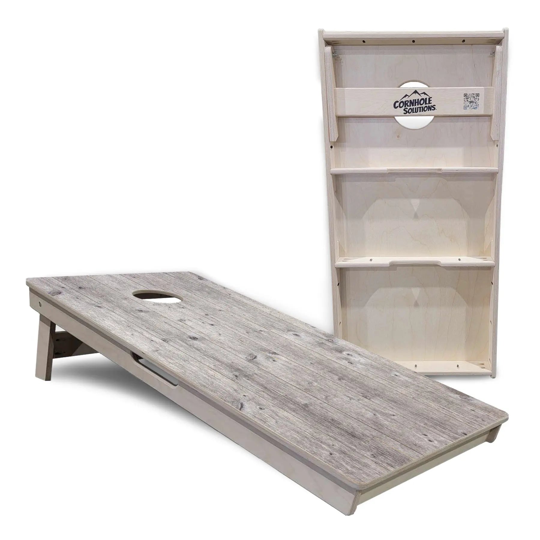 Driftwood Grey-Stained Cornhole Boards - Professional Tournament Series Cornhole Solutions