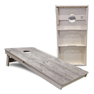 Driftwood Grey-Stained Cornhole Boards - Professional Tournament Series Cornhole Solutions