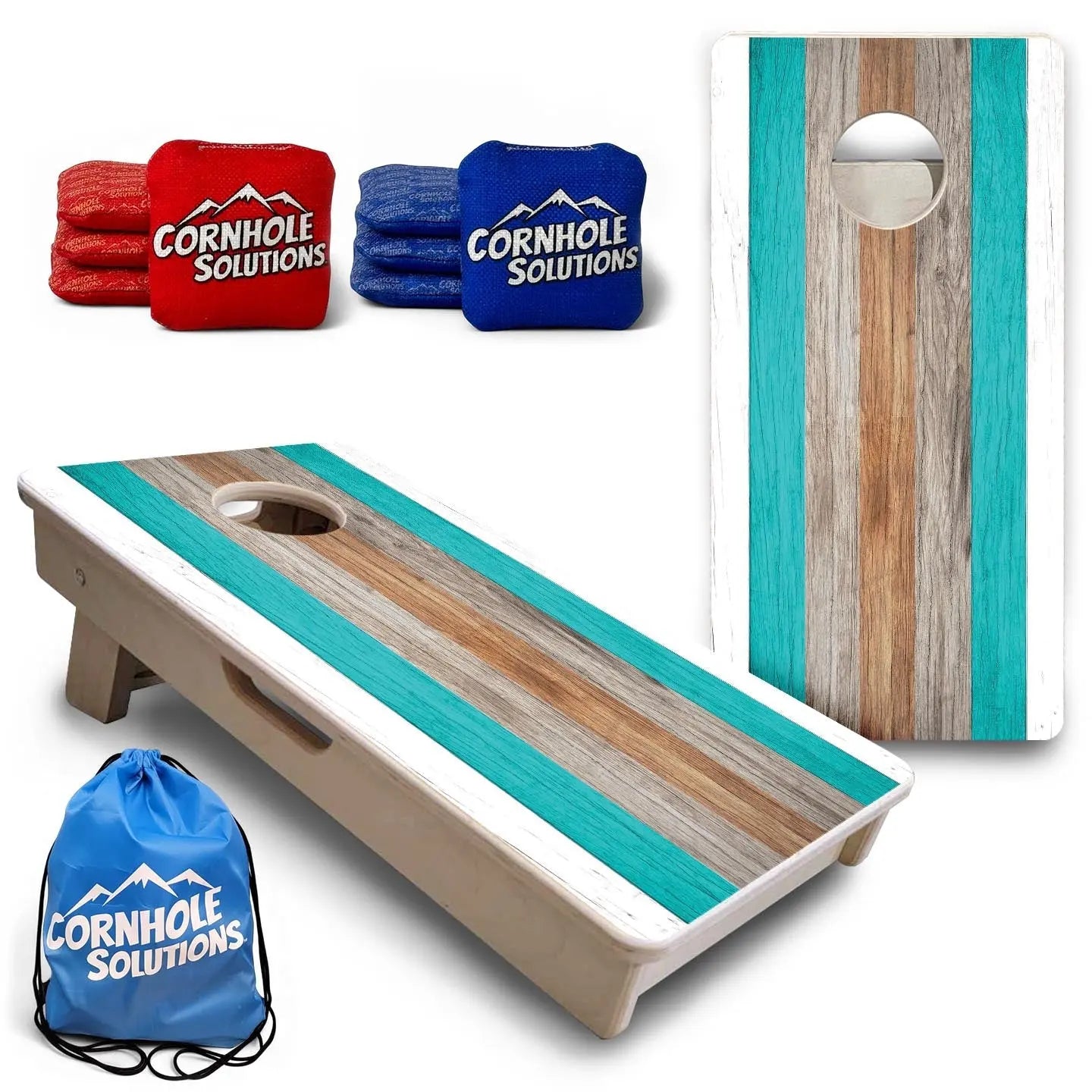 Driftwood Teal - Mini or Vacation Size Cornhole Boards by Cornhole Solutions, Southern food gift main product photo