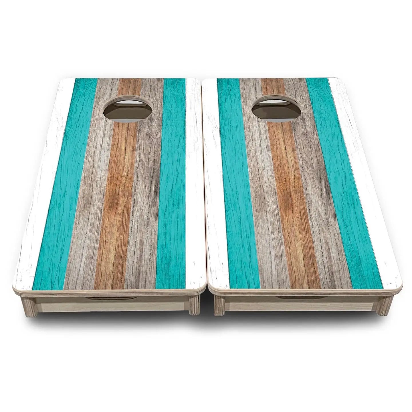 Driftwood Teal - Mini or Vacation Size Cornhole Boards by Cornhole Solutions, Southern food gift detail photo 2