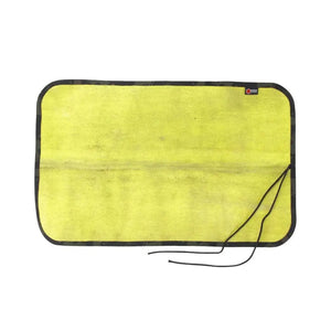 Yellow drop zone mat with cordura backing and paracord ties.
