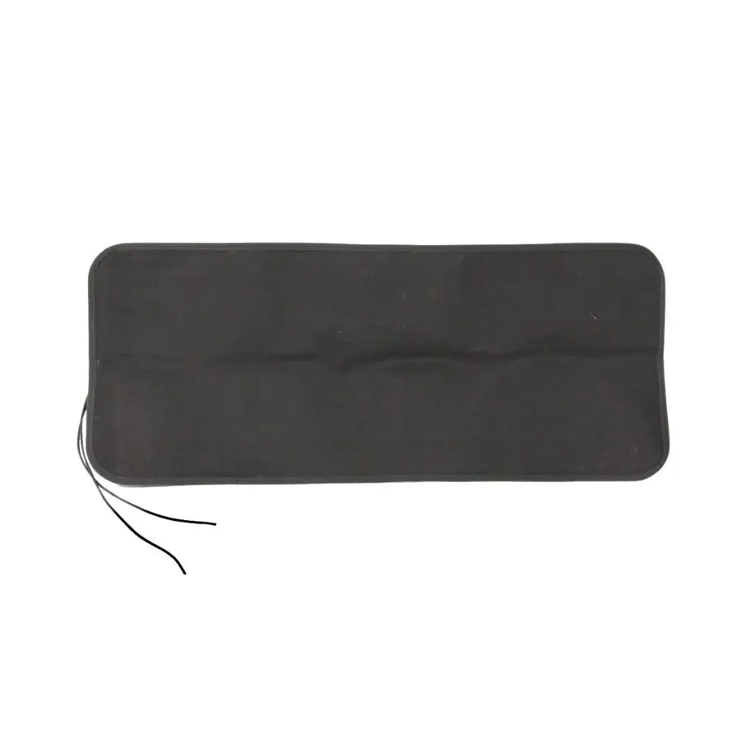Black fire hose mat with black Cordura backing and paracord loops