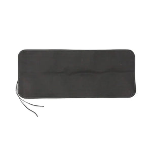 Black fire hose mat with black Cordura backing and paracord loops
