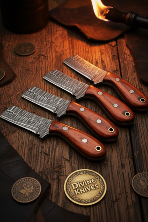 5-Piece Damascus Rosewood Mini Bull Cutter Set