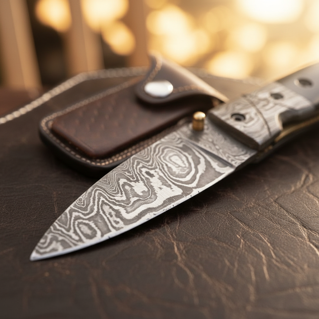 Slim Horn Handle Gentleman Folder by Divine Knives — detail view 2
