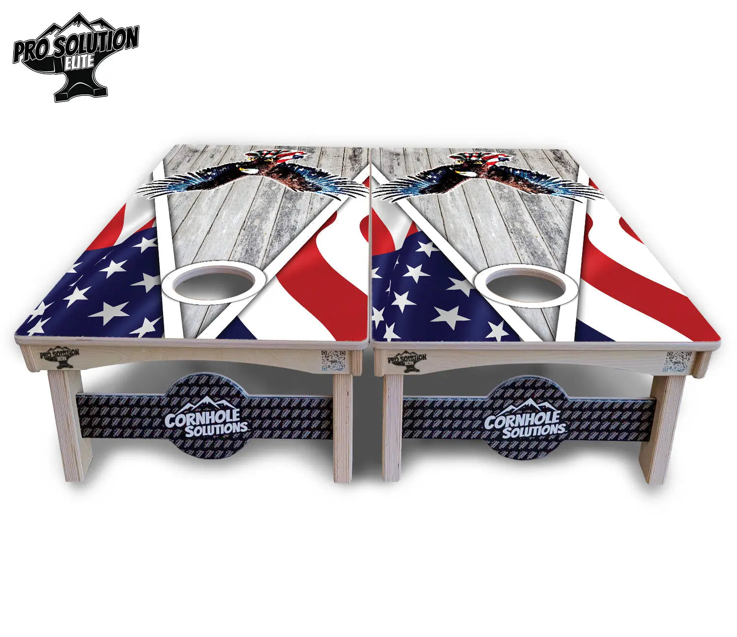 Eagle Triangle Whitewash Cornhole Boards - Pro Solution Elite Series by Cornhole Solutions, custom cornhole board detail photo 3