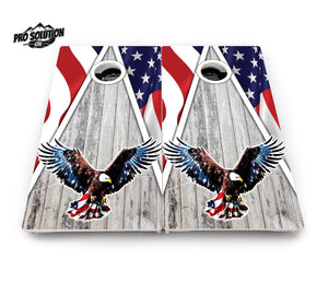 Eagle Triangle Whitewash Cornhole Boards - Pro Solution Lite Series by Cornhole Solutions, custom cornhole board detail photo 3
